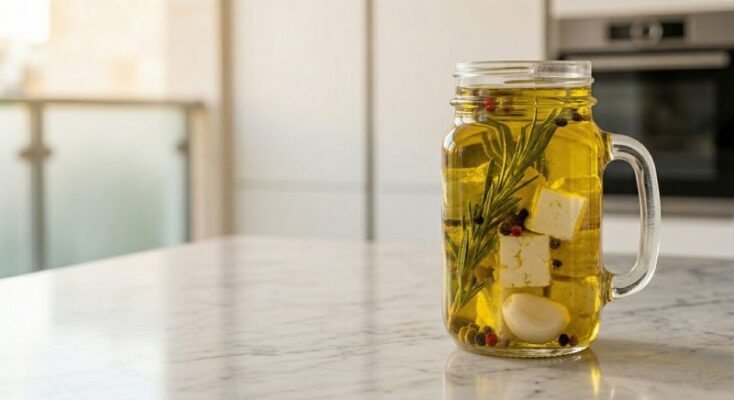 צנצנת שימור מלאה בקוביות פטה